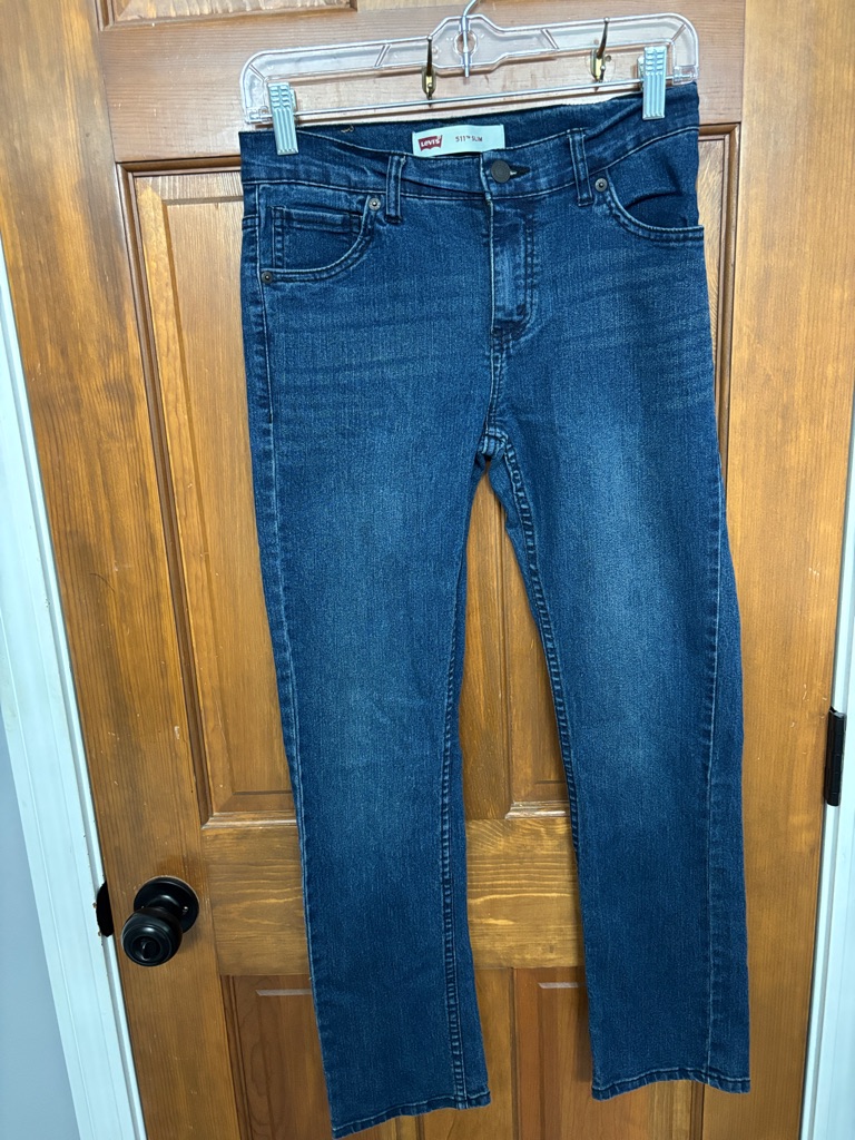 Levi's 511 Slim Fit Jeans Dark Wash Denim Boys 14 Regular Blue 27 W X 27 L